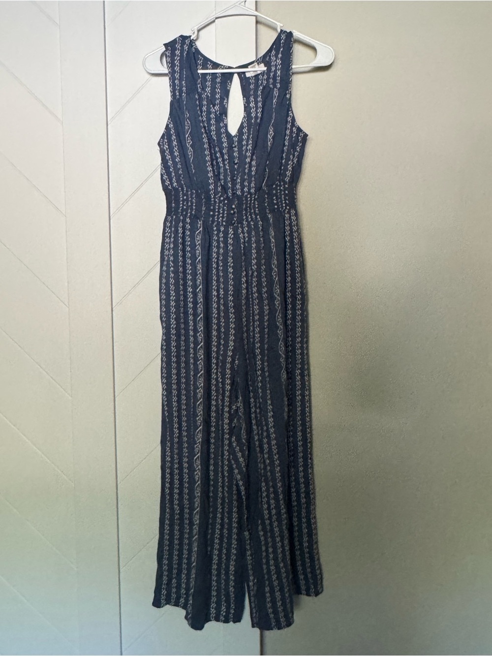 Japna Blue Boho Print Sleeveless Wide Leg Jumpsuit Women’s Large - Picture 3 of 9